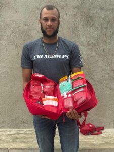 haitian medical doctor with first aid kit